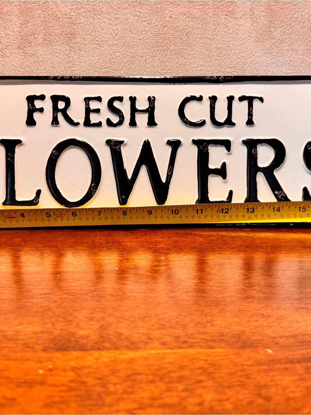 Fresh Cut Flowers Metal Sign - White and Black - Picture 2 of 5